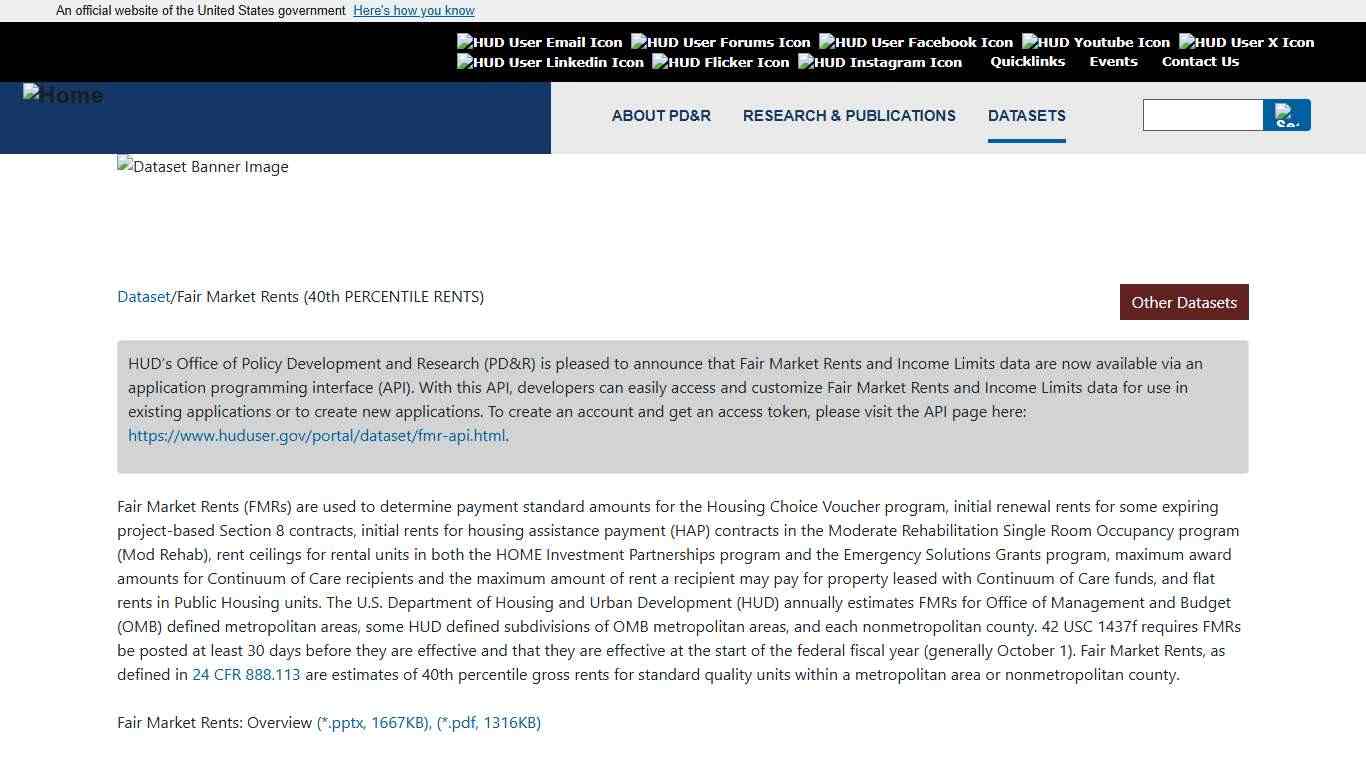 Fair Market Rents (40th PERCENTILE RENTS) | HUD USER